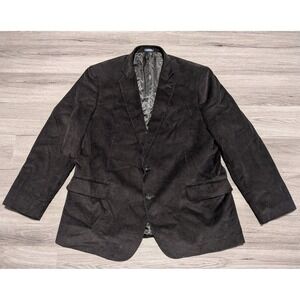 Stafford Signature Men's Black Corduroy Elbow‎ Patch Sport Coat Size 50R